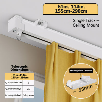Single Track Ceiling Mount 61-114in./155-290cm
