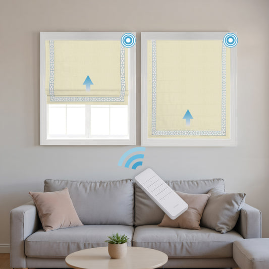 RS24 Motorized Chenille Blackout Roman Shades