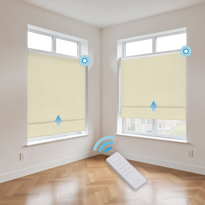 RS24 Motorized Chenille Blackout Roman Shades