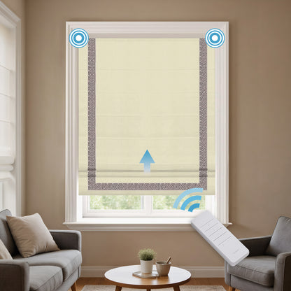 RS24 Motorized Chenille Blackout Roman Shades