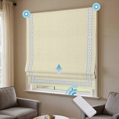 RS24 Motorized Chenille Blackout Roman Shades