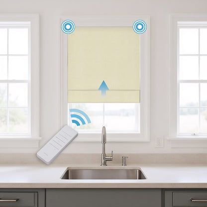 RS24 Motorized Chenille Blackout Roman Shades