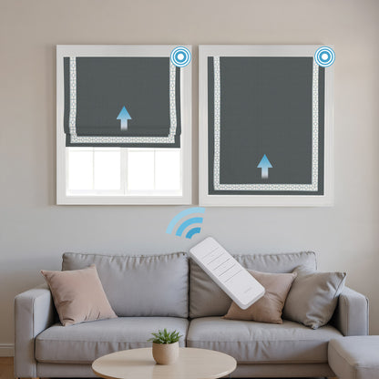 RS24 Motorized Chenille Blackout Roman Shades