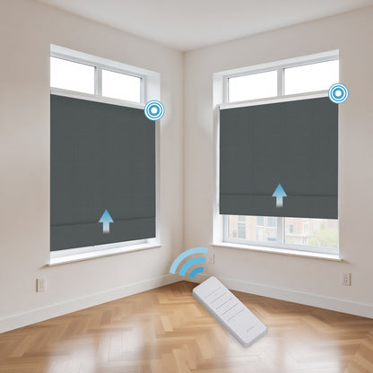 RS24 Motorized Chenille Blackout Roman Shades