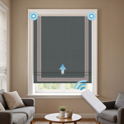 RS24 Motorized Chenille Blackout Roman Shades