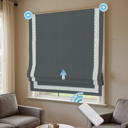 RS24 Motorized Chenille Blackout Roman Shades