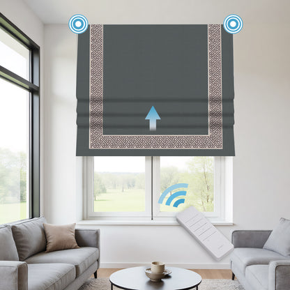 RS24 Motorized Chenille Blackout Roman Shades