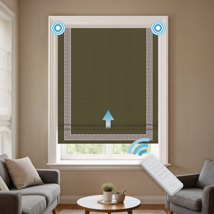 RS24 Motorized Chenille Blackout Roman Shades