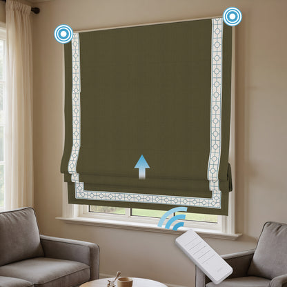 RS24 Motorized Chenille Blackout Roman Shades