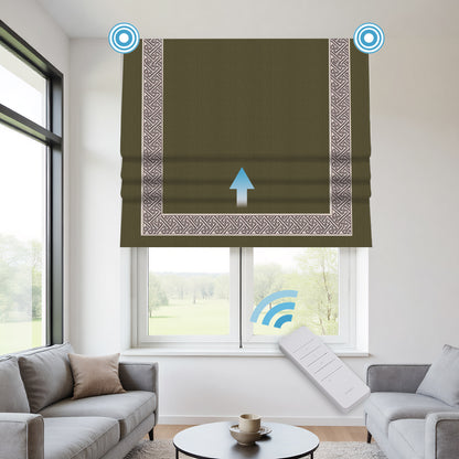 RS24 Motorized Chenille Blackout Roman Shades