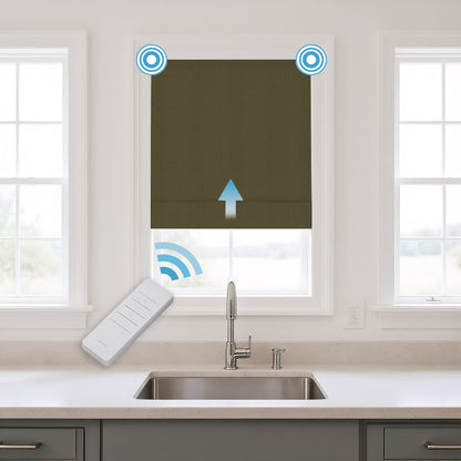 RS24 Motorized Chenille Blackout Roman Shades