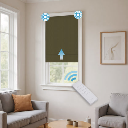 RS24 Motorized Chenille Blackout Roman Shades