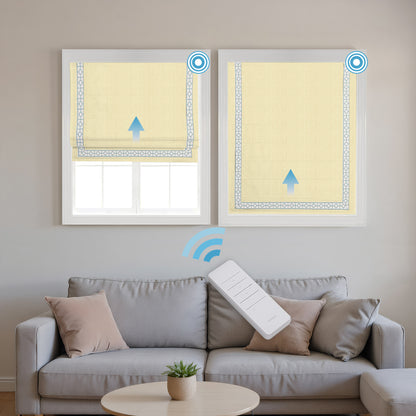RS24 Motorized Chenille Blackout Roman Shades