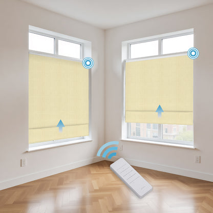 RS24 Motorized Chenille Blackout Roman Shades