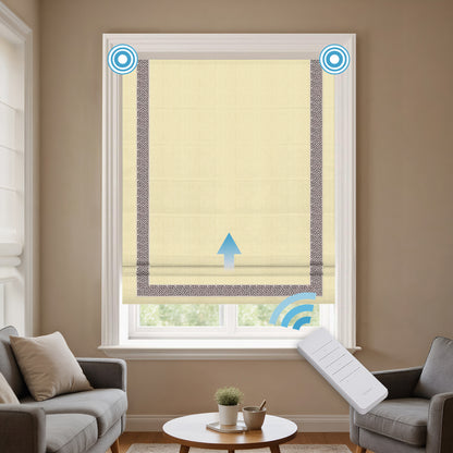 RS24 Motorized Chenille Blackout Roman Shades