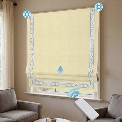 RS24 Motorized Chenille Blackout Roman Shades