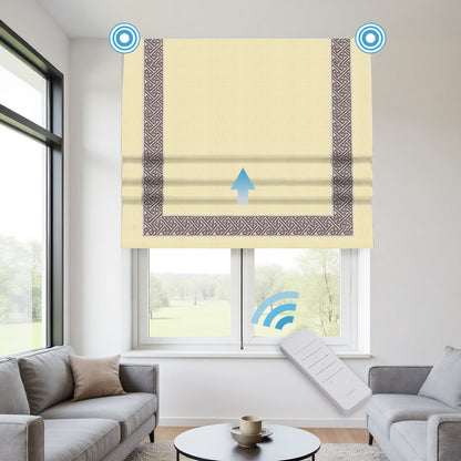 RS24 Motorized Chenille Blackout Roman Shades