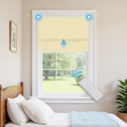 RS24 Motorized Chenille Blackout Roman Shades