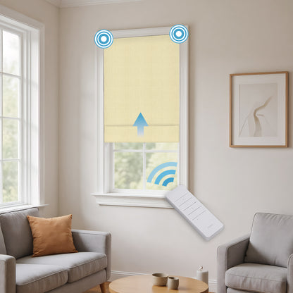 RS24 Motorized Chenille Blackout Roman Shades