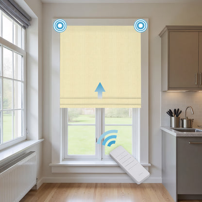 RS24 Motorized Chenille Blackout Roman Shades