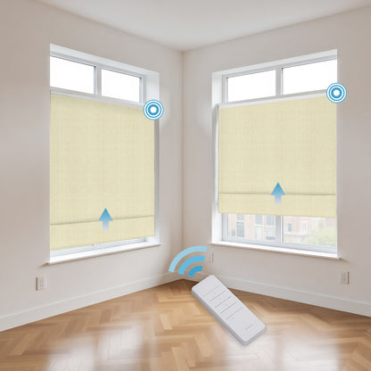 RS24 Motorized Chenille Blackout Roman Shades