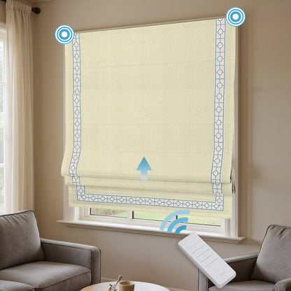 RS24 Motorized Chenille Blackout Roman Shades