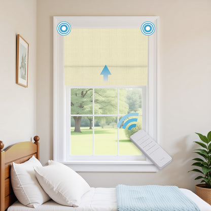 RS24 Motorized Chenille Blackout Roman Shades