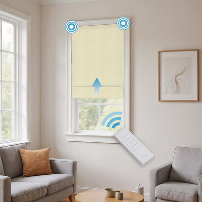 RS24 Motorized Chenille Blackout Roman Shades