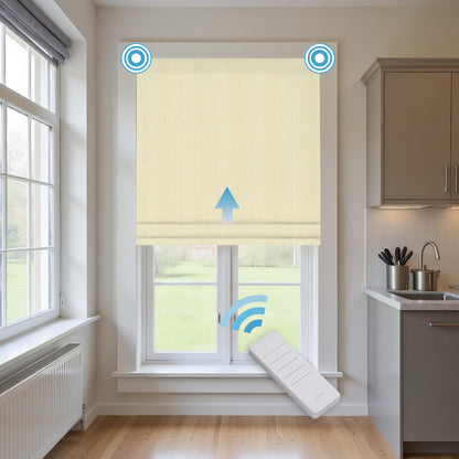 RS24 Motorized Chenille Blackout Roman Shades