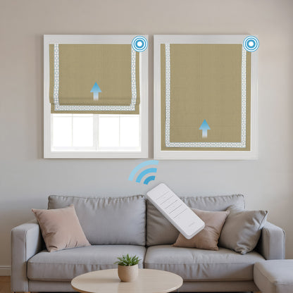 RS24 Motorized Chenille Blackout Roman Shades