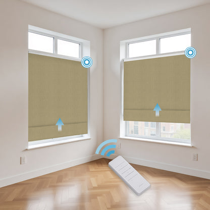 RS24 Motorized Chenille Blackout Roman Shades
