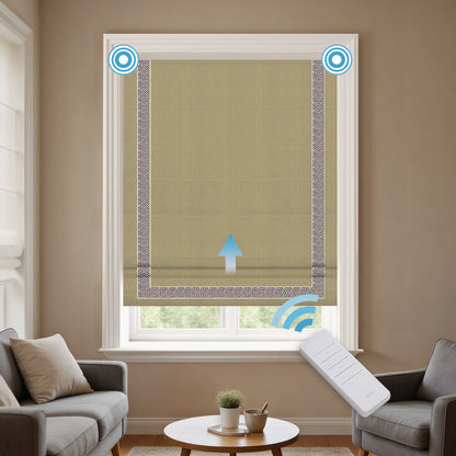 RS24 Motorized Chenille Blackout Roman Shades