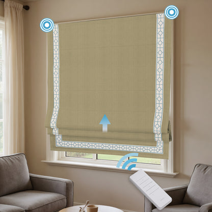 RS24 Motorized Chenille Blackout Roman Shades