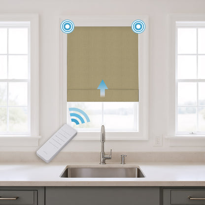 RS24 Motorized Chenille Blackout Roman Shades