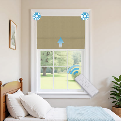 RS24 Motorized Chenille Blackout Roman Shades