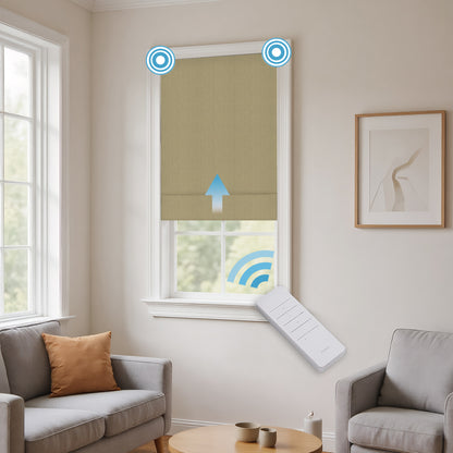 RS24 Motorized Chenille Blackout Roman Shades