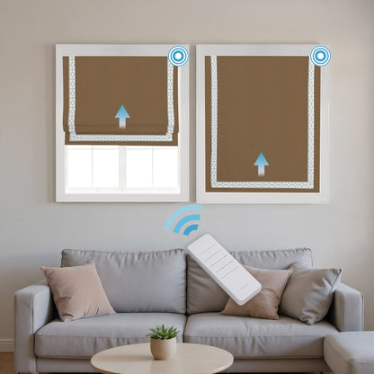 RS24 Motorized Chenille Blackout Roman Shades