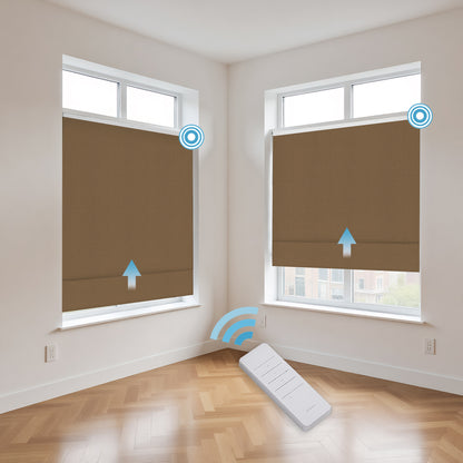 RS24 Motorized Chenille Blackout Roman Shades