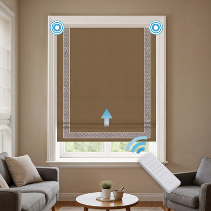 RS24 Motorized Chenille Blackout Roman Shades