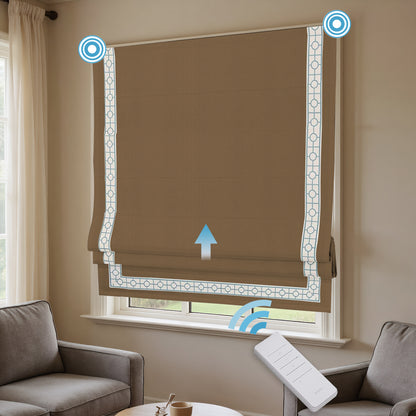 RS24 Motorized Chenille Blackout Roman Shades