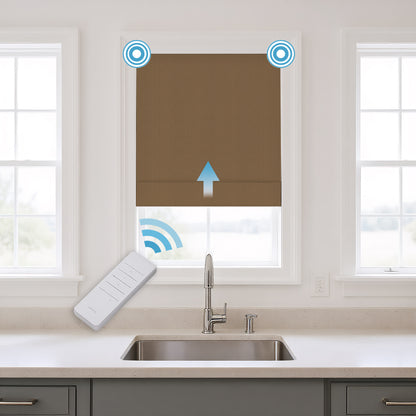 RS24 Motorized Chenille Blackout Roman Shades