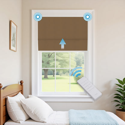 RS24 Motorized Chenille Blackout Roman Shades