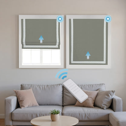 RS24 Motorized Chenille Blackout Roman Shades