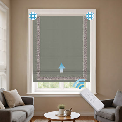 RS24 Motorized Chenille Blackout Roman Shades