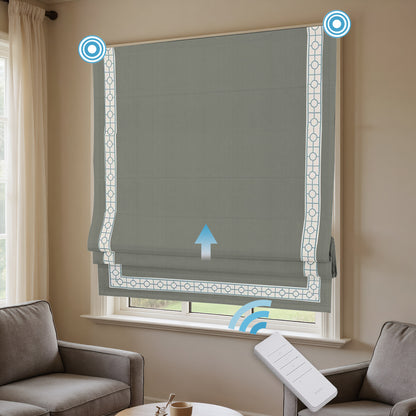 RS24 Motorized Chenille Blackout Roman Shades