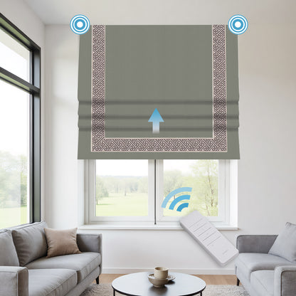 RS24 Motorized Chenille Blackout Roman Shades