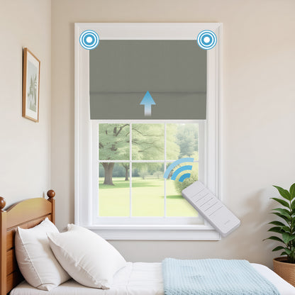 RS24 Motorized Chenille Blackout Roman Shades
