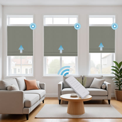 RS24 Motorized Chenille Blackout Roman Shades