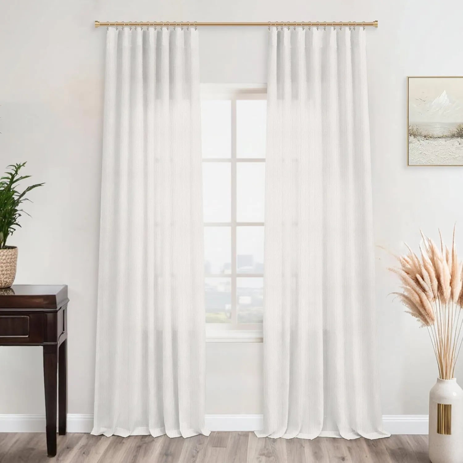 White Vertical Striped