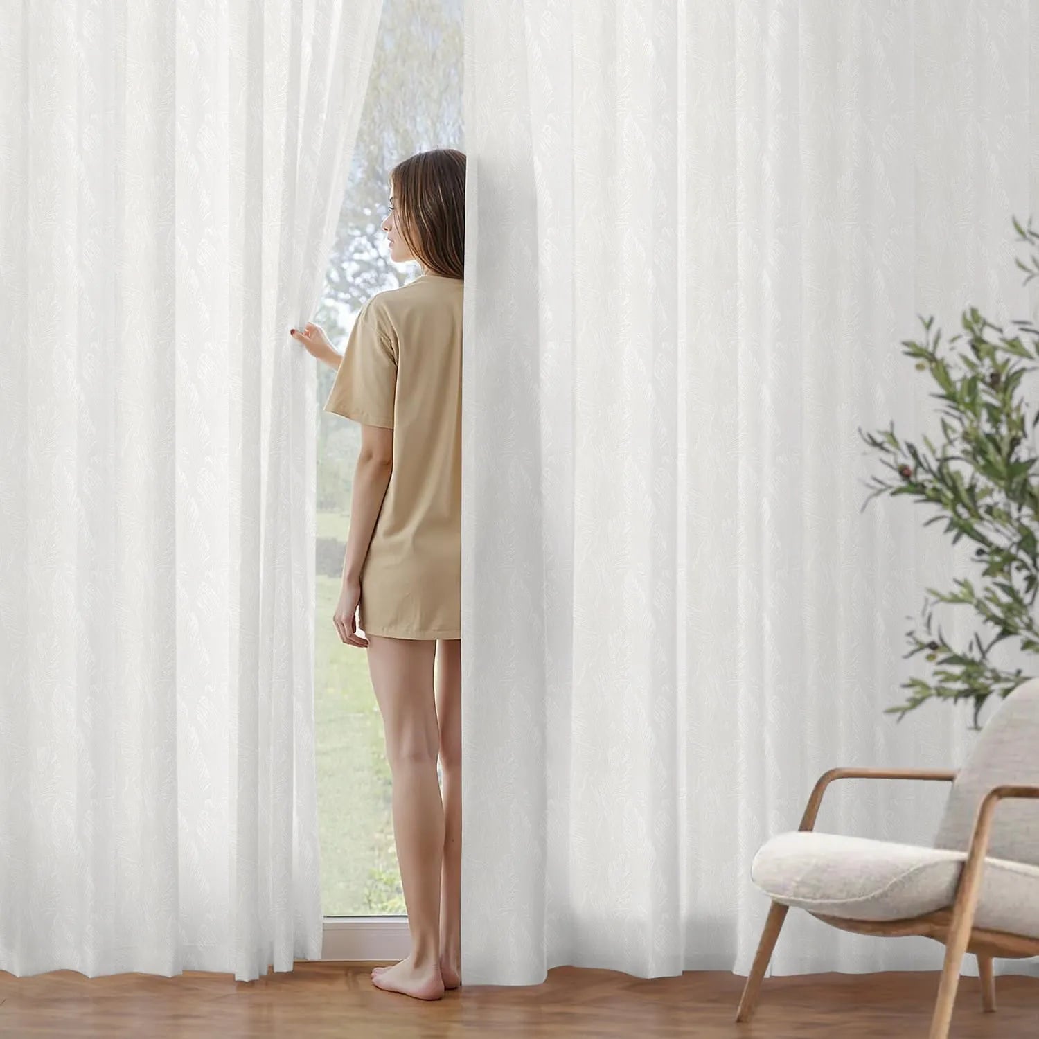 White Palm Leaf Pattern